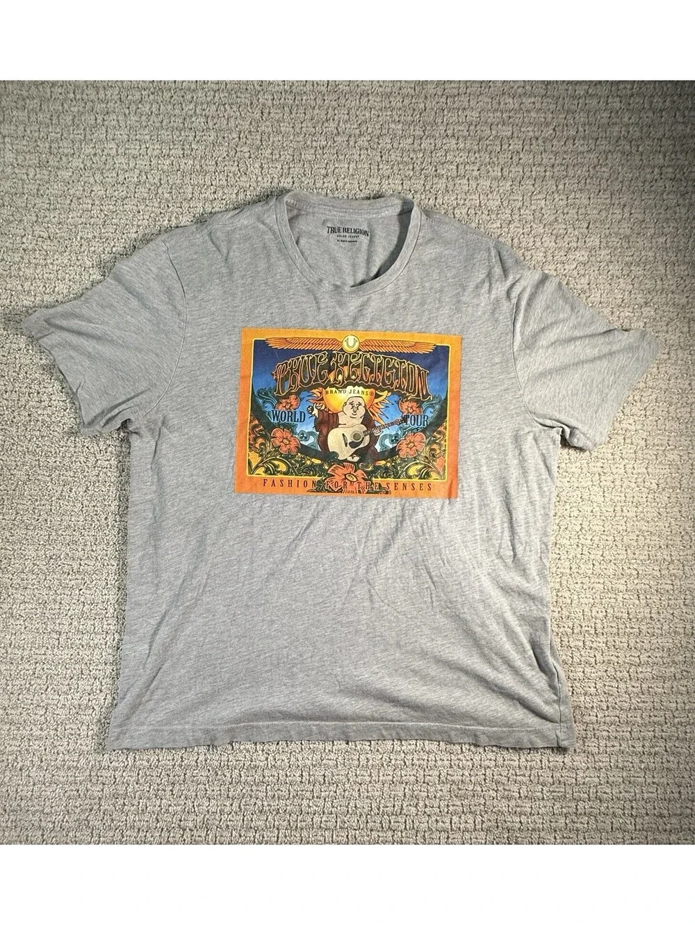 True Religion Medium  Buddha World Tour T-Shirt Men’s Graphic Tee